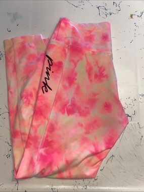 PINK Victoria's Secret Neon Tie-Dye Kids Leggings